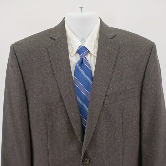 Calvin Klein Brown Black Soft Wool Star Check 2 Button 40S Tagged 40R Sport Coat - Picture 1 of 11